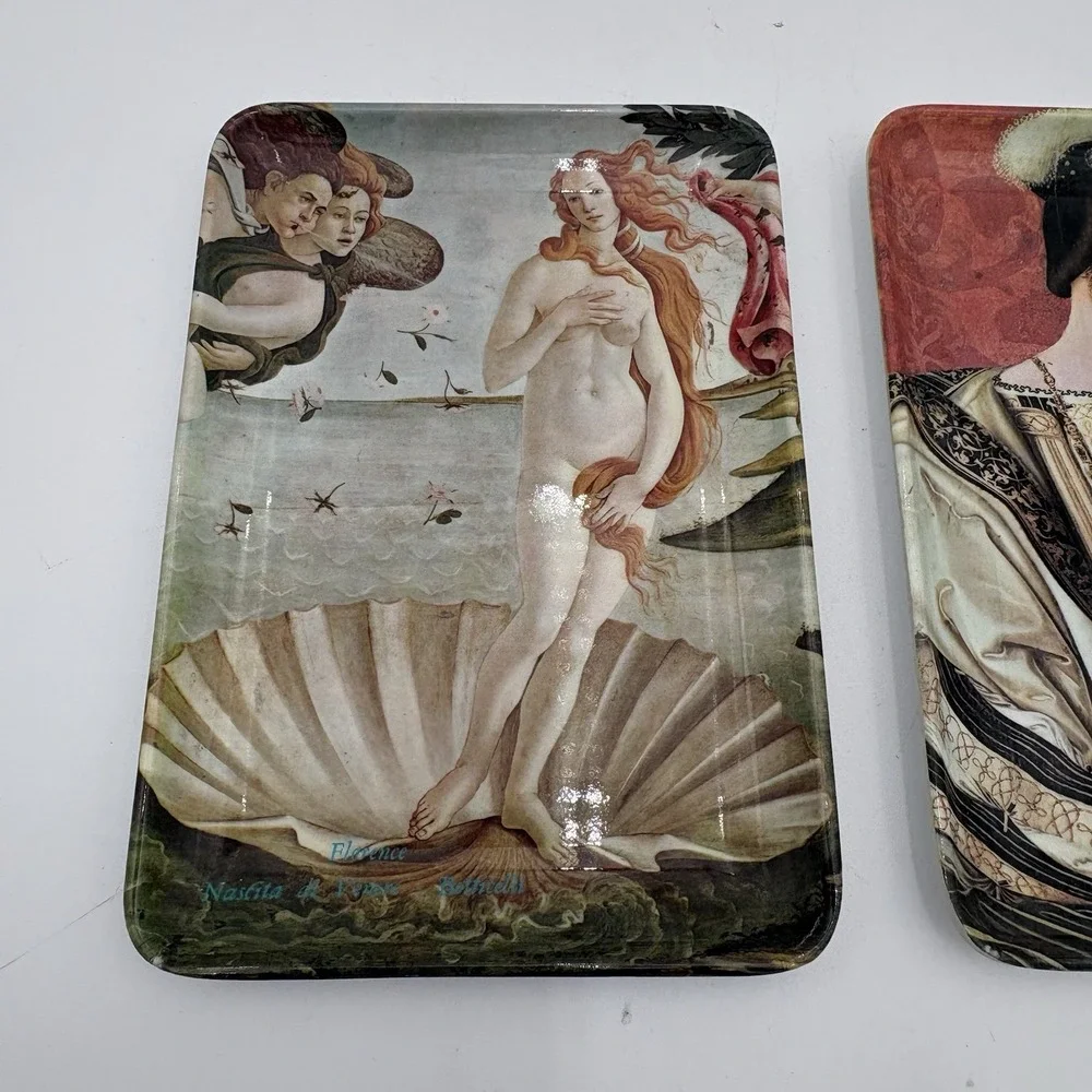 2 Melamine Souvenir ITALY Trinket Coin‎ Trays Vintage